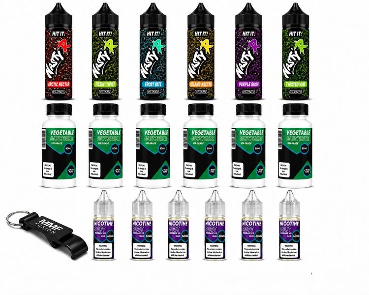 Nasty R MMF Longfill 120ml e-liquid - ALL 6 FLAVOURS 5mg (Pack of 19)