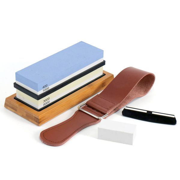 Professional Kitchen Knife Sharpener Stone Double Sided Grit Honing Set