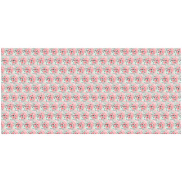 Grey and Rose Pink Floral Illustration 3m Rectangle Tablecloth