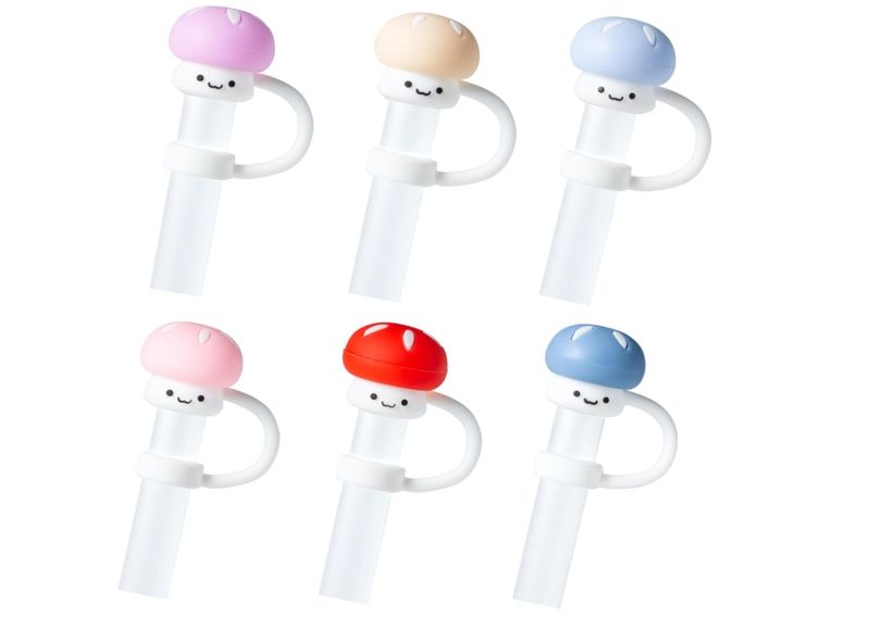 Cute Mushroom Straw Cover Cap for Stanley Cup Decor, 10mm Reusable Cute