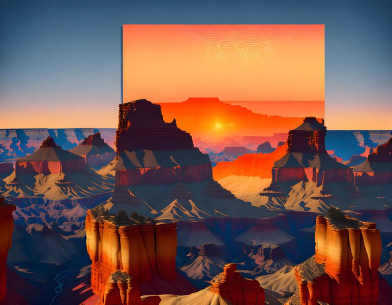 Canvas Wall Art - Grand Canyon Illusion