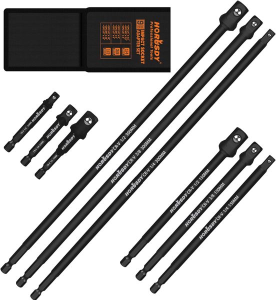 Horusdy 9Piece Impact Socket Adapter Set