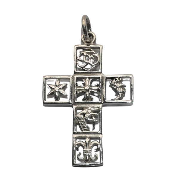 925 Sterling Silver Cross Pendant 4.2 cm x 2.8 cm
