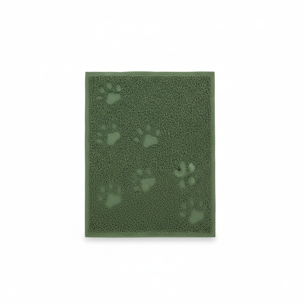 Green Pet Litter Catcher Mat - Traps Litter, Protects Floors, Easy Clean