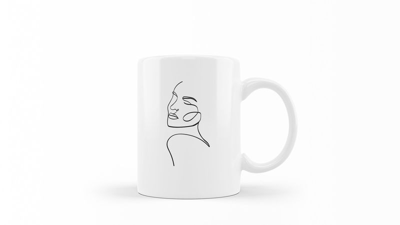Designer Line Art Coffee Mug - Beauty 2