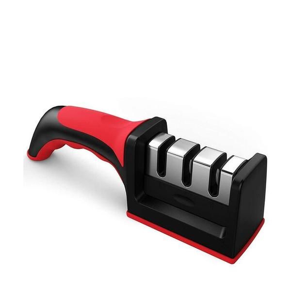 Manual Kitchen Knife Sharpening Tool - Red