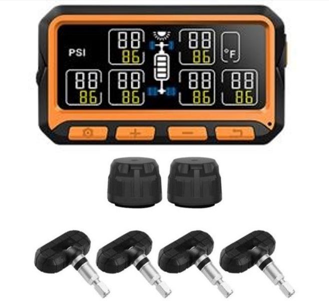 4-6 Tyres TPMS for Vehicles - 4 x Internal Sensors + 2 x External Sensors
