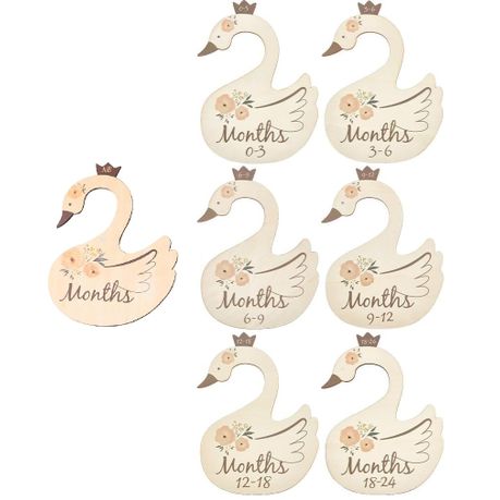 8 Wooden Baby Wardrobe Dividers Swan Nursery Decor Baby Shower Gift Girl Image