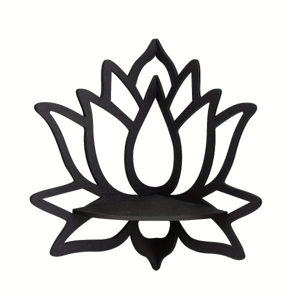 1pc Creative Lotus Flower Corner Right Angle Decorative Shelf, Suitable for