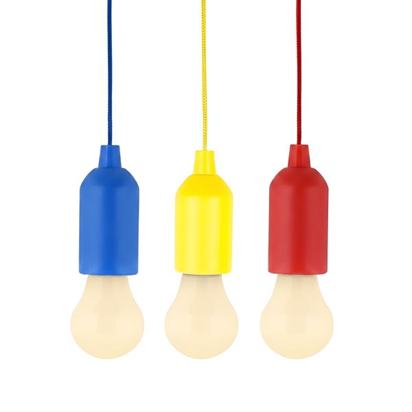 Colourful Pull Cord Lights-Set of 3-Red, Blue, Yellow