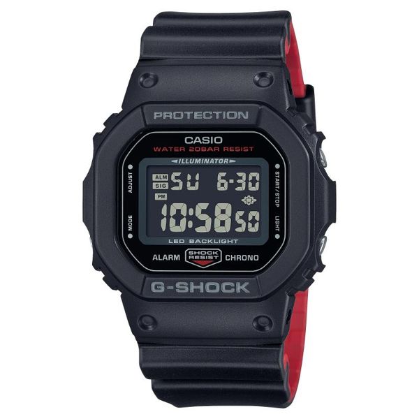 Casio Mens Black Digital Rubber Strap Watch-DW-5600UHR-1DR