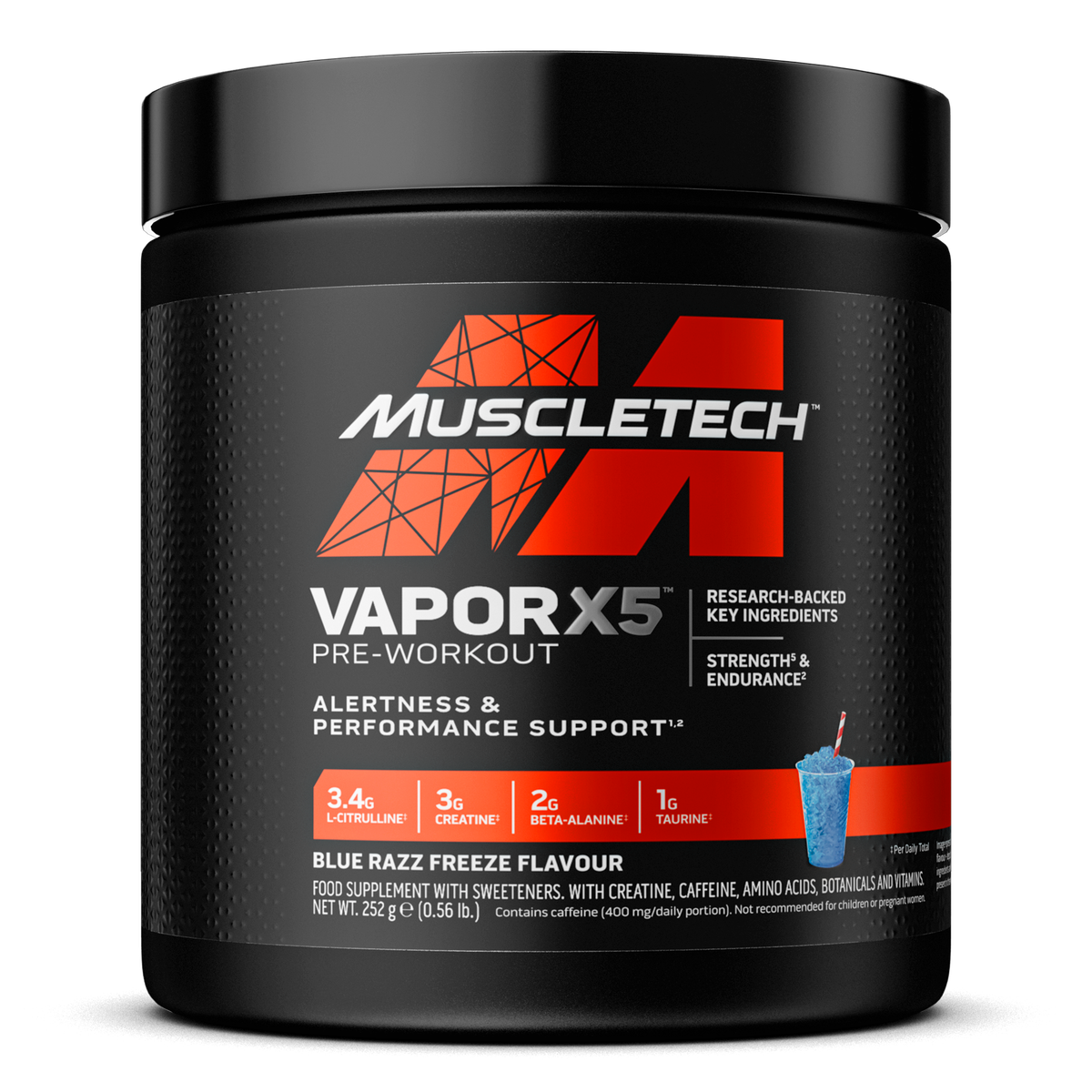 MuscleTech Vapor X5 PreWorkout Blue Razz Freeze 266g Shop Today