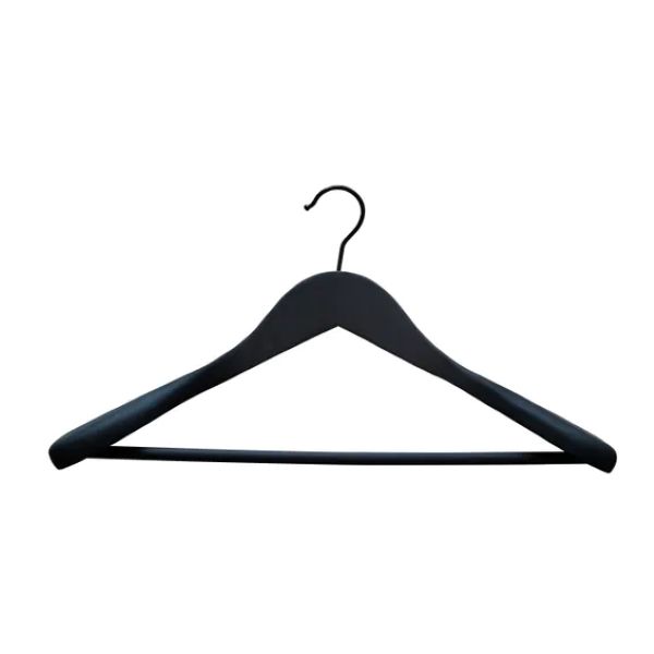 Wooden Coat Hanger Soft Touch for Jackets Black