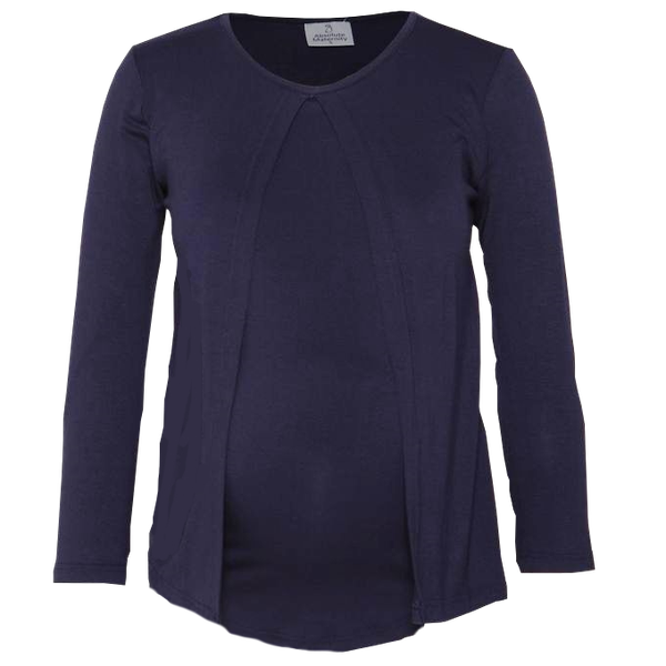 Absolute Maternity Nursing Cardigan Top With Side Opening Navy