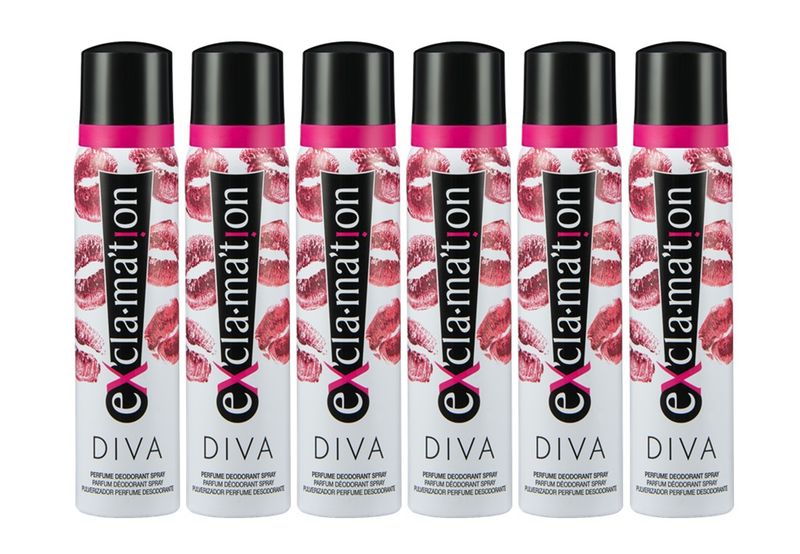 Exclamation Diva Perfume Body Spray 6 x 90ml