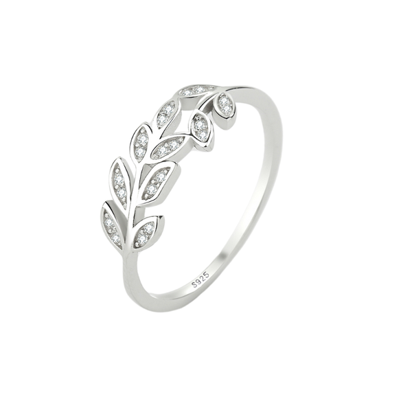 Diamante Leaf Ring