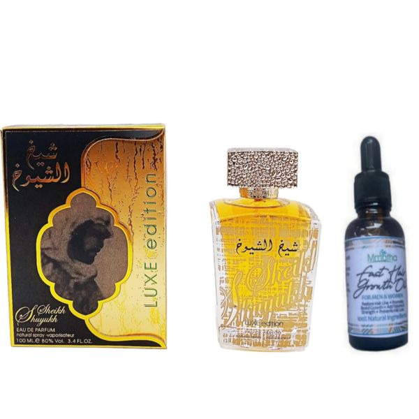 Sheikh Al Shuyukh Luxe Perfumes - 100ml &amp; Mmafha Hair Oil