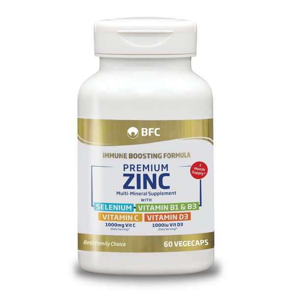 BFC - Premium Zinc + Vitamin B1+B3 +C +D3 &amp; Selenium 60 Capsules x 2