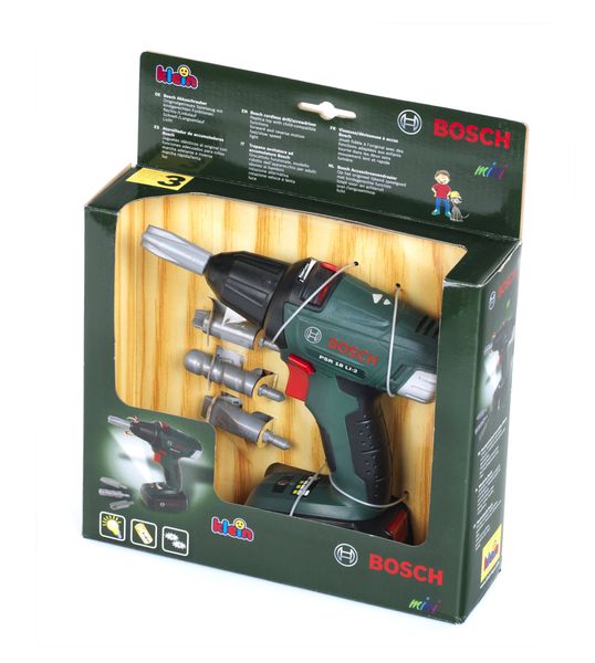 Klein Toys Bosch Cordless Screwdriver - 19cm Tall with Interchangeable Bits