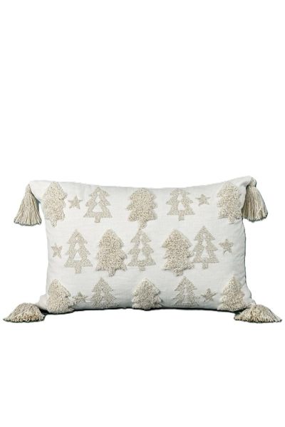 Christmas Embroidered Shine Trees Scatter Cushion, 40x60cm
