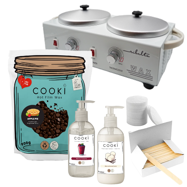 Cooki Apple Pie Hot Film Waxing Bundle with Wax Heater