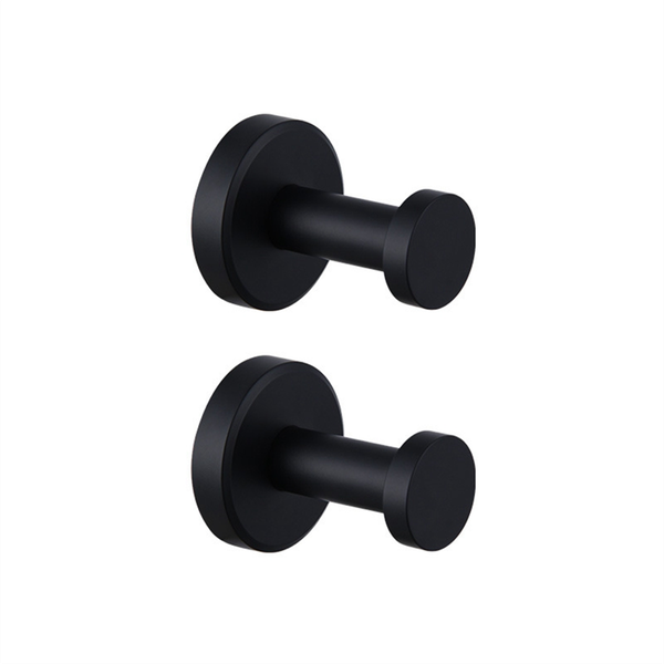 2 Pcs Hooks for Shower Bathroom Kitchen Glass Door Mirror Black