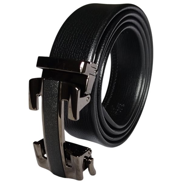 Charcoal Black Belt for Men - Automatic buckle