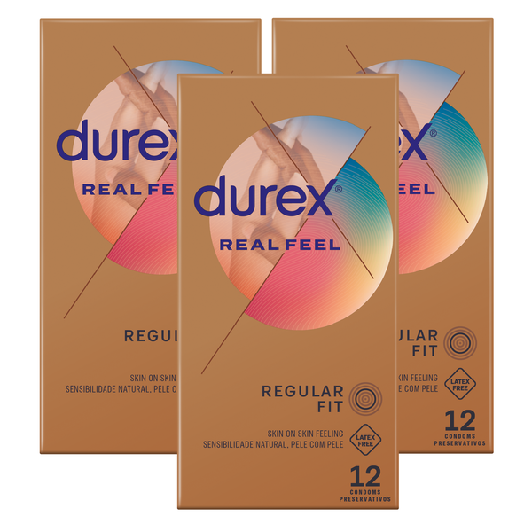 Durex 12sx3, Latex-Free, Lubricated Condoms, Bulk Pack, Real Feel