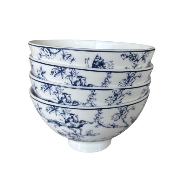 Blue Flower Dessert Bowl I-09 Set of 4 Piece