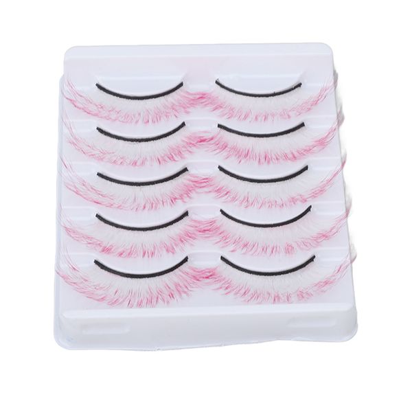 5 Pairs False Lashes Reusable Soft Gradient Colored Fake Eyelashes AG04