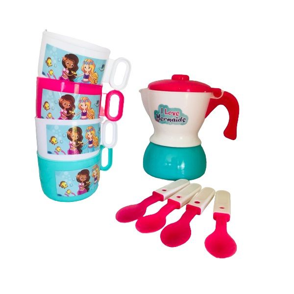 Plastic Tea Set - Mermaids 9 Piece
