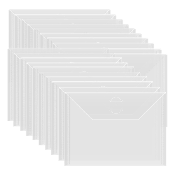 20Pcs 7x5In Storage Envelopes,Resealable Plastic Envelopes Pockets Storage