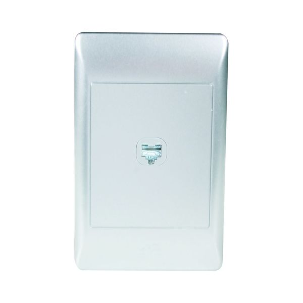 RJ12 Socket Outlet (Female) 2x4 C/W Silver Cover Plate