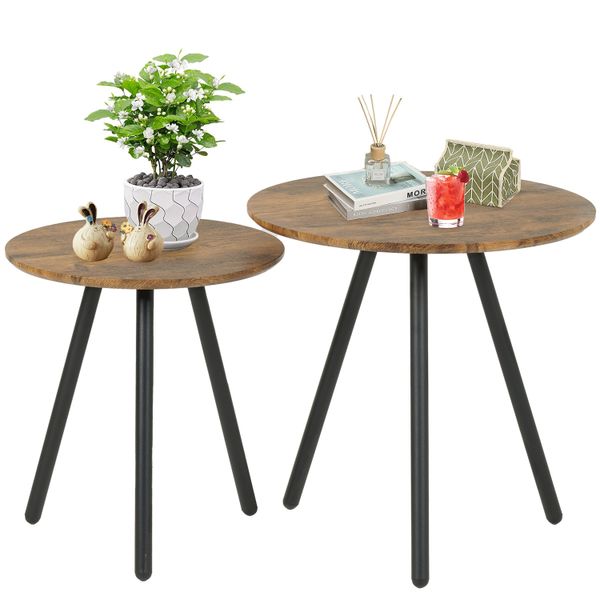 Nesting Coffee Table Set Sofa Side End Tables Center Table - 2 Pack