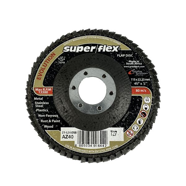 Super Flex - Flap Disc (Ø115mm, 22mm Bore, Grit AZ40)