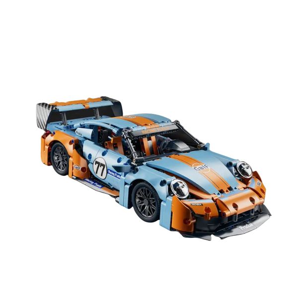 Galfpaint Style 1:14 Racing Car Building Set - Blue &amp; Orange 1300+ Pieces