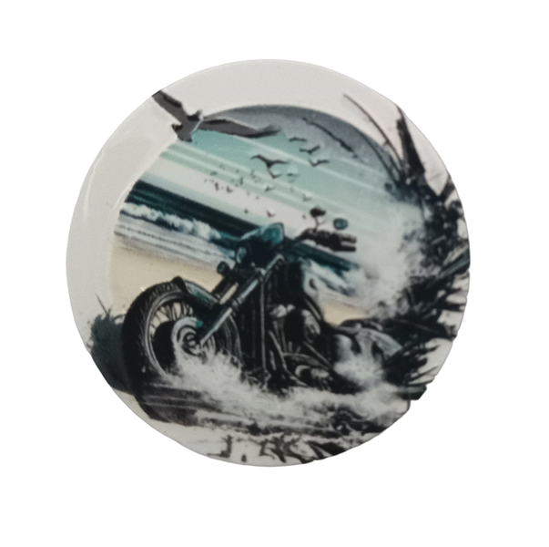 Popsocket Phone Grip Stick On - Motorbike on beach