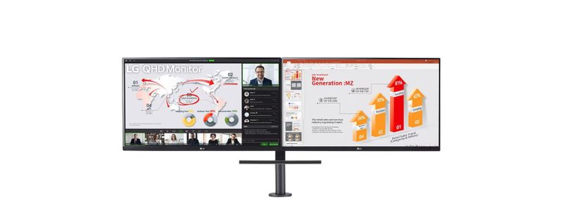 LG 27" Dual Ergo IPS Monitors with USB-C and Daisy-Chain - 27QP88D