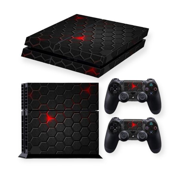 PlayStation 4 Console and 2 Controllers PS4 Fat Skin Sticker