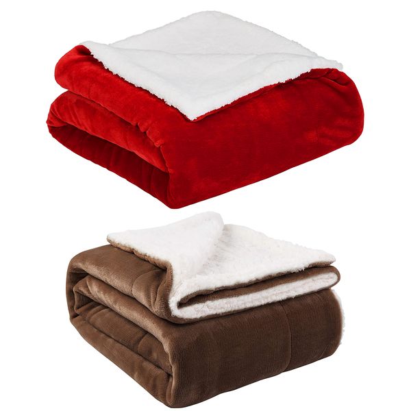2 Pieces Value Pack.Super Soft Sherpa Blanket,Available on both sides