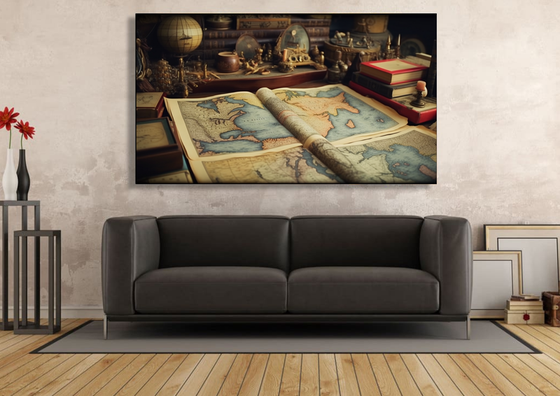 Canvas Wall Art - Ancient Nautical Map - IM0183