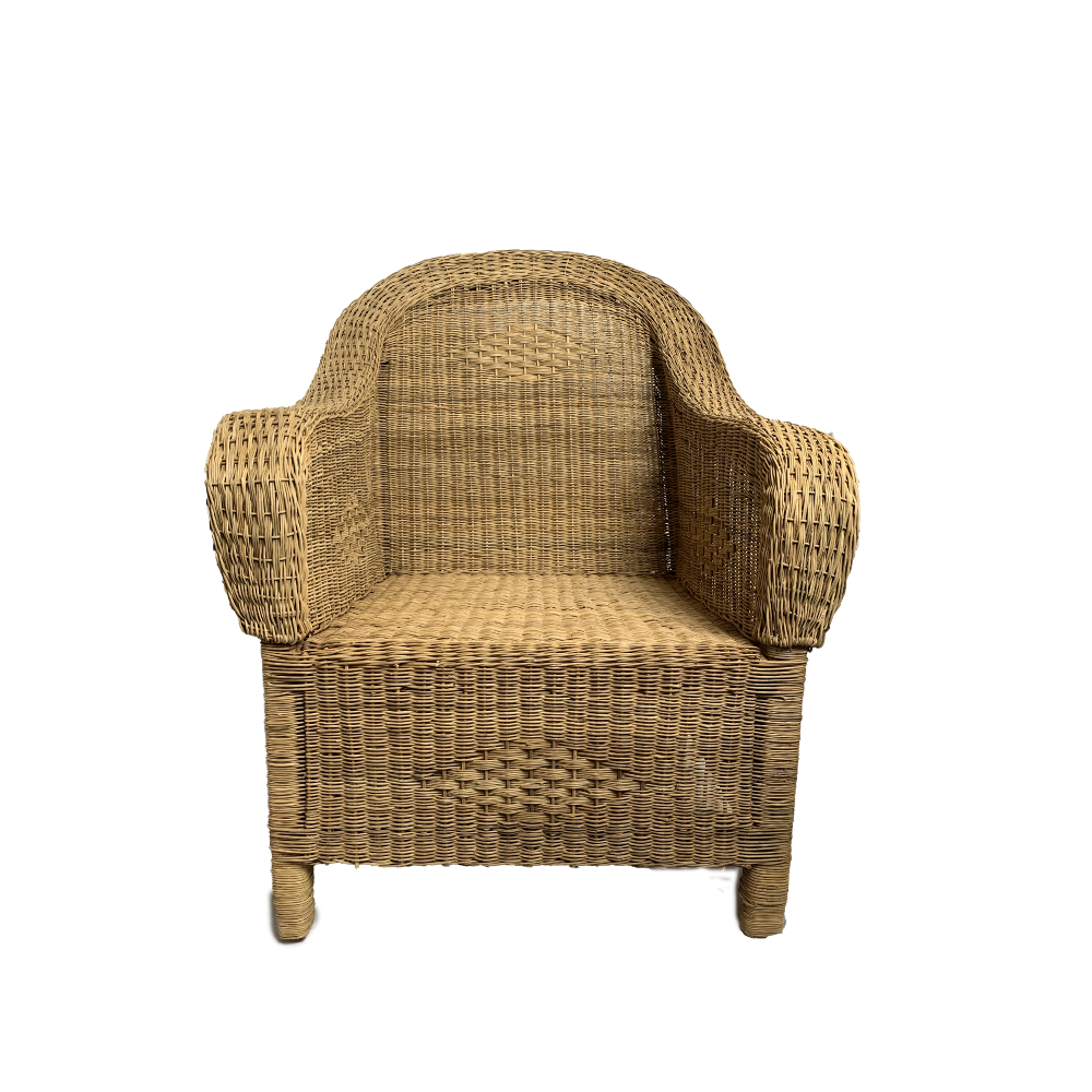 Handwoven Malawi Cane Armchair with Weave Pattern Detail Shop Today