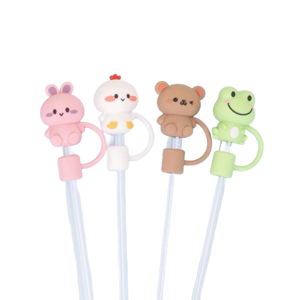 4 Piece Animal Shaped Straw Cover
