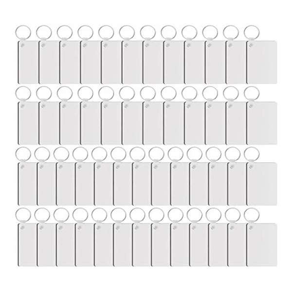 50Pcs Rectangle Sublimation Keychain Blanks Double Side Heat Transfer
