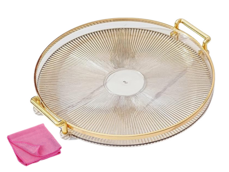 Arole- Round Food Serving Tray/ Wiping Cloth