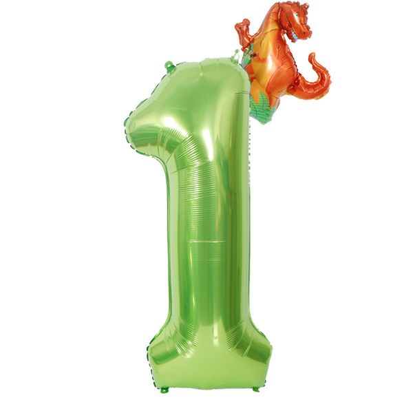 40 Inch Dinosaur Birthday Balloon Number 1 Large Size