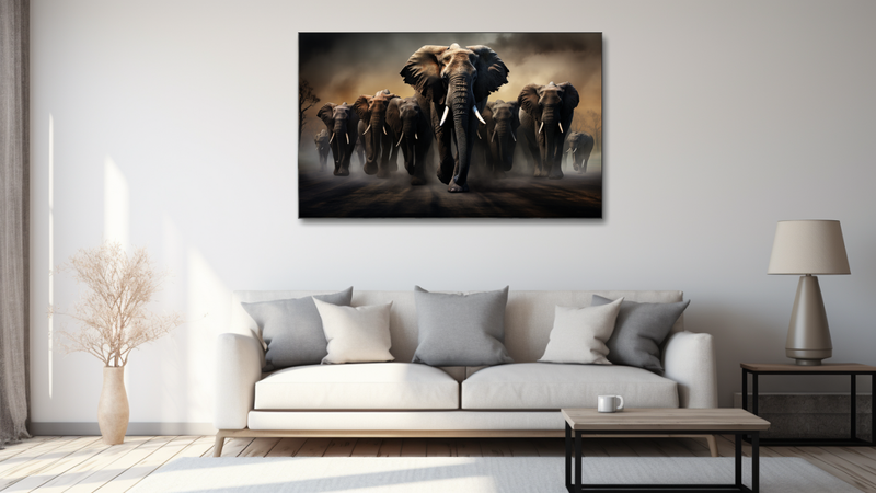 Canvas Wall Art - Elephant Creative Art - HD0359