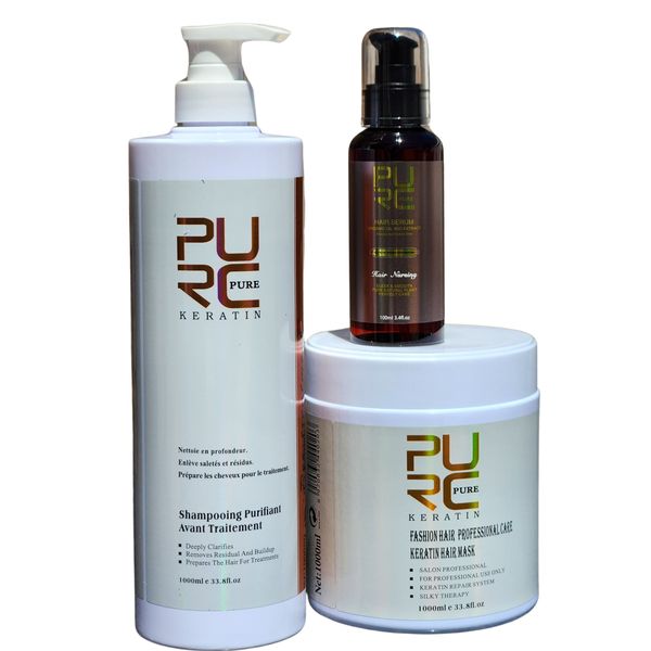 Pure Shampoo, Hair Mask, Hair Serum Combo