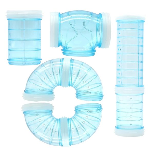 Pet Transparent Curved Hamster Tube Set - 8 Pieces