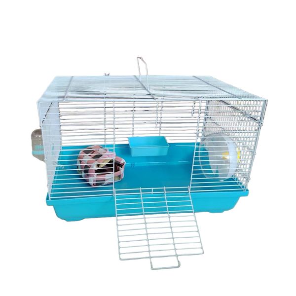5-Piece Hamster Cage Set Special Breeding Cage for Small Pets Blue &amp; white